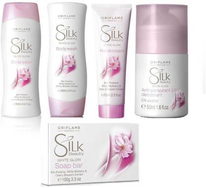 Oriflame Sweden Silk Beauty White Glow Kit (5 Items in the set)