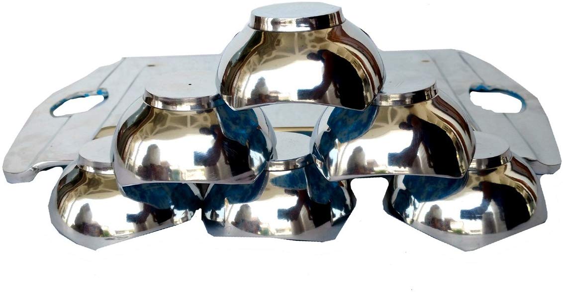 Rastogi Handicrafts Aluminium Tray Food Safe Coating Textured Paint Serving Bowl and Tray Size 15x9 Inch - Express Shipping