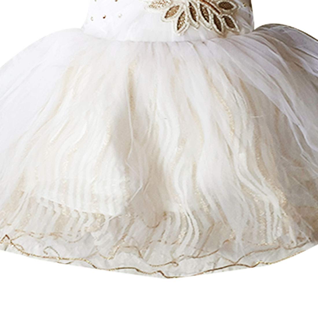 Baby Girl's Knee Length Birthday Doll Frock (k babu, Off-White, 9-12 Months)