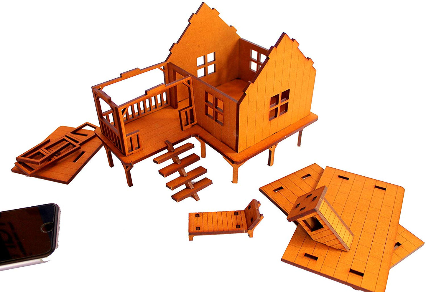 Wooden 3D Puzzle Beach House - Construction Toy, Modeling Kit