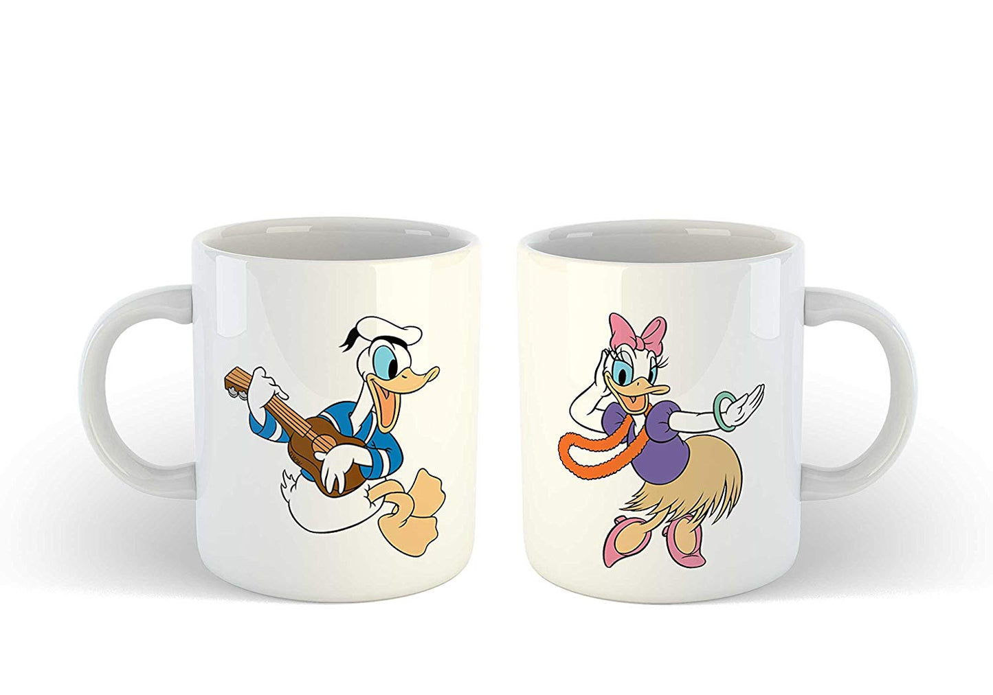 Cartoon Character Funny Duck Printed Set of 2 Ceramic 11oz Perfect Matching Mugs Set