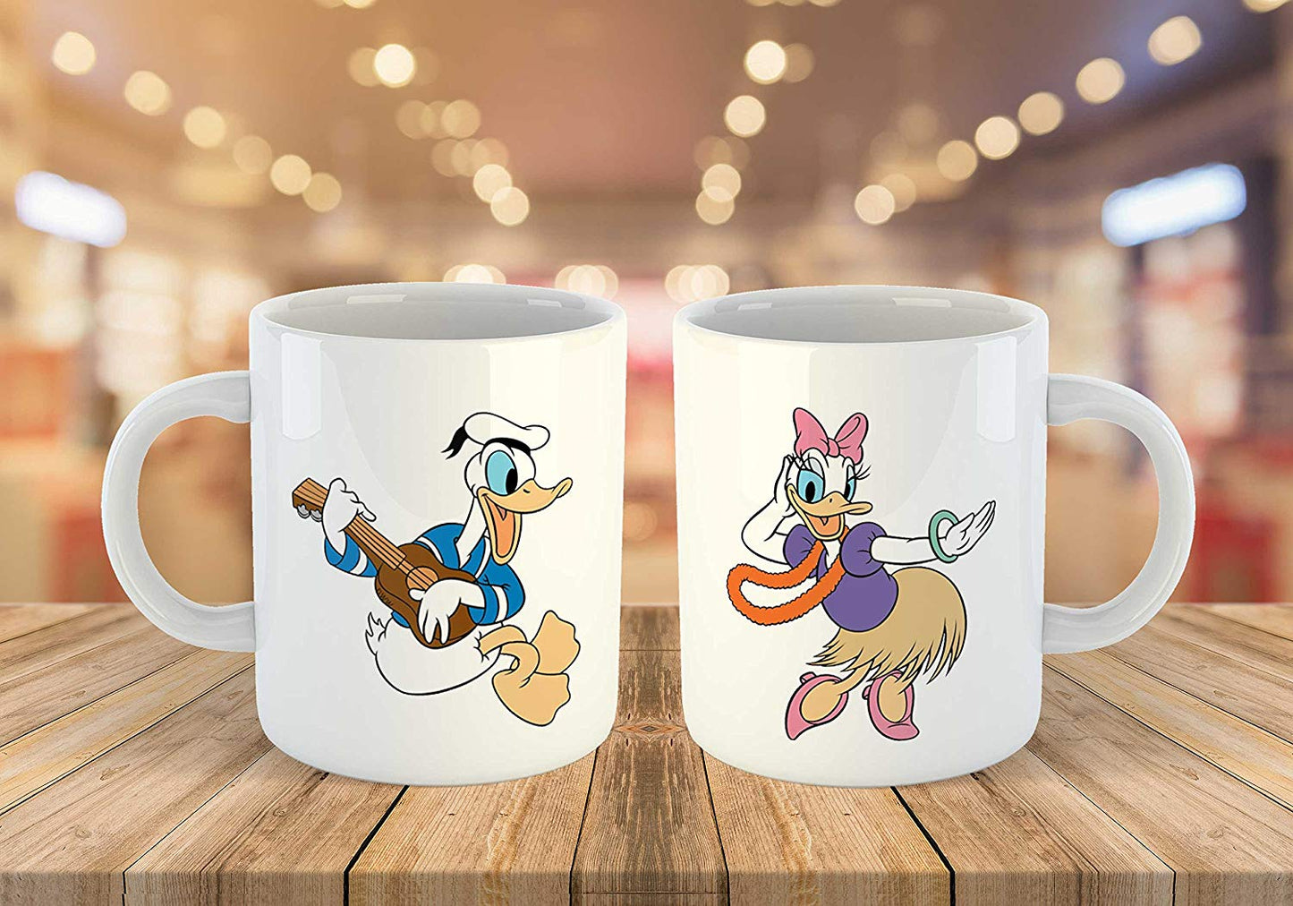 Cartoon Character Funny Duck Printed Set of 2 Ceramic 11oz Perfect Matching Mugs Set