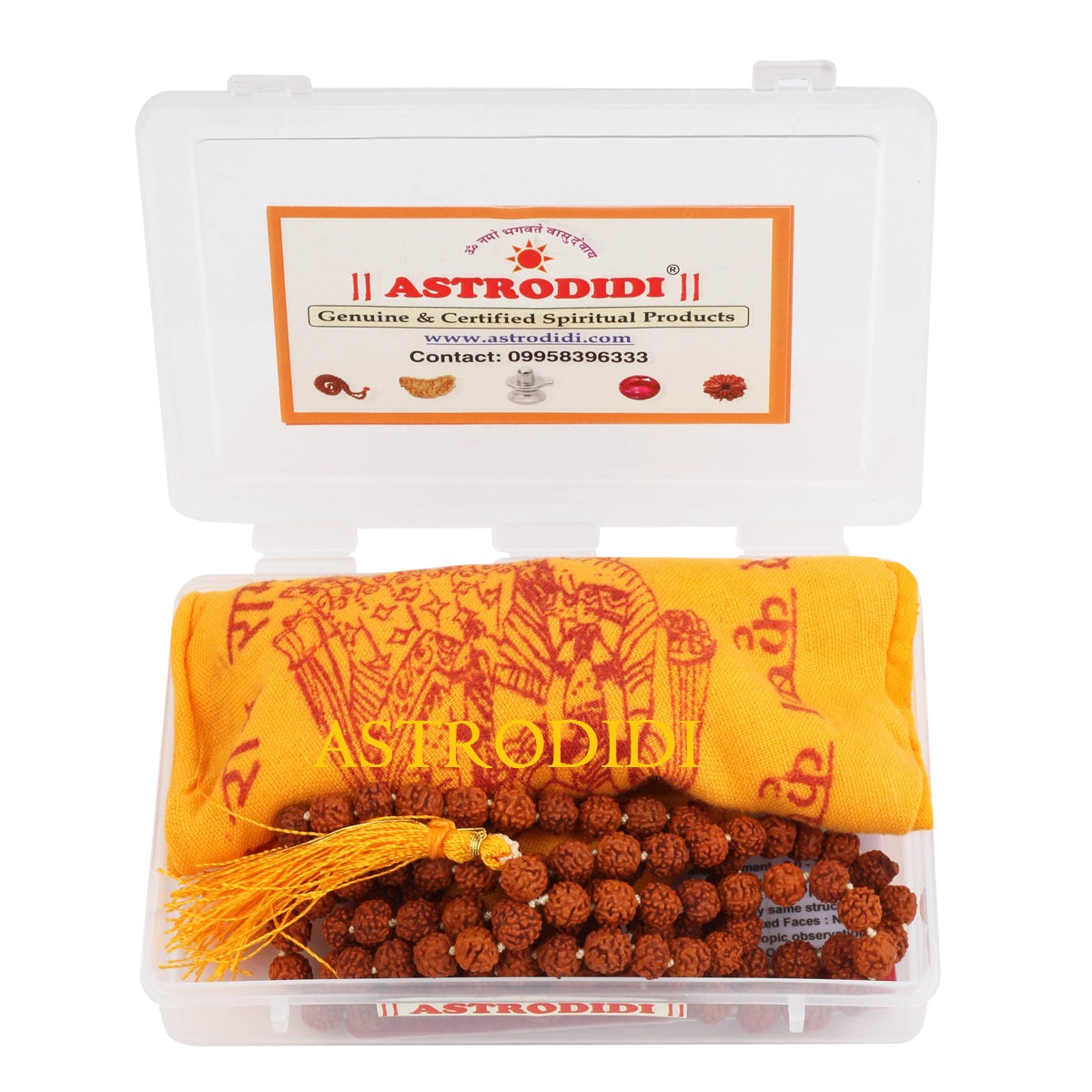 Astrodidi Rudraksha Mala With Lab Report and Gomukhi Bag