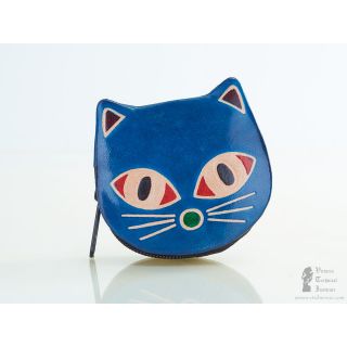 Indian Ethnic Soft Leather Cat Design Coin Bag - COLOR may vary as Per Stock