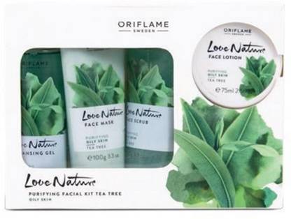 Oriflame Sweden Love Nature Facial Kit Tea Tree  (4 Items in the set)