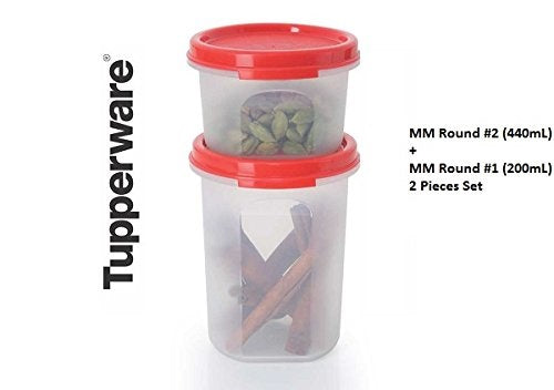 Tupperware MM Plastic Round #2 and #1 (440mL and 200mL) Set of 2