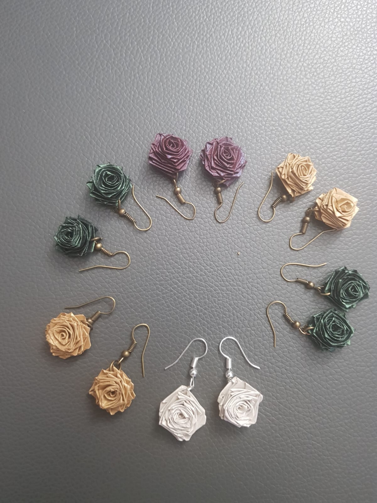 Paper Quilling Rose Assorted color Lightweight Earrings