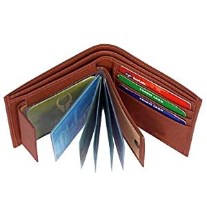 Artificial/PU Leather Wallet for Men Album (Tan)