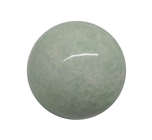 WholesaleGemShop Natural Amazonite 35-38 mm Ball Sphere Gemstone A+ Hand Carved Crystal Altar Healing Devotional Focus Spiritual Chakra Cleansing Metaphysical Gift Men Women