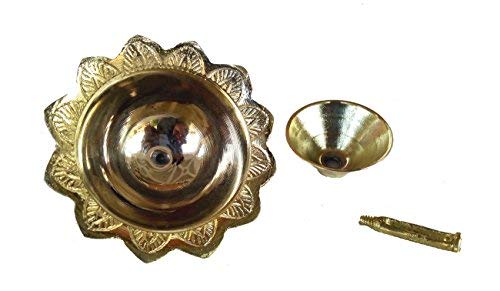 Rastogi Handicrafts Indian Hindu Pooja Deepak Diya Oil lamp