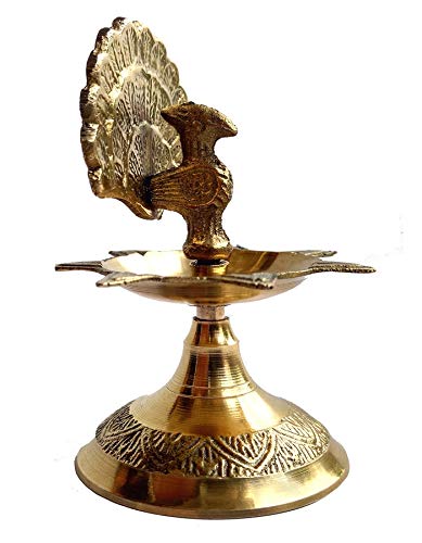 Rastogi Handicrafts Pure Brass Diya (Puja Lamp) Hindu Pooja Article,Diyas, Deepak Oil Lamp