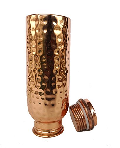 Rastogi Handicrafts Pure Copper Bottle Plain/Smooth/Shiny Bottle Capacity 16oz / 500 ml for Drinking Water Storage/Yoga Bottle