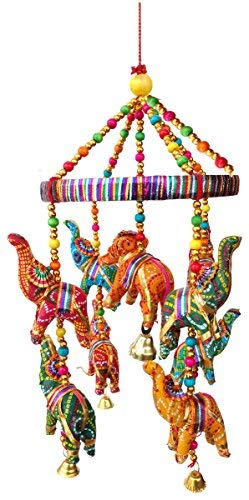 Rastogi Handicrafts Handmade Elephant Wall Roof Hanging Decorative Ornament Christmas Diwali Party Wedding Decorative Hanging