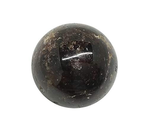 WholesaleGemShop Natural Garnet 35-38 mm Ball Sphere Gemstone A+ Hand Carved Crystal Altar Healing Devotional Focus Spiritual Chakra Cleansing Metaphysical Gift Men Women