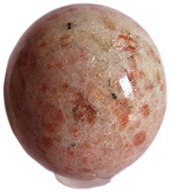 WholesaleGemShop - 42 mm Sunstone Sphere (Ball) Natural Crystal Gemstone Polished Mineral Quartz Ball - India