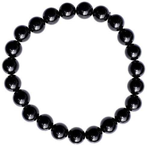 Zenergy Gems [1] Charged 7" Black Tourmaline Crystal Chip Bracelet Tumble Polished Stretchy Healing Energy/Psychic Protection Reiki