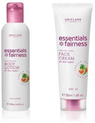 Oriflame Sweden Essential Fairness Protecting Face Cream SPF 10 & Softening Body Lotion UV Filters  (2 Items in the set)