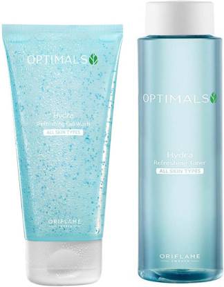 Oriflame Sweden Optimals Hydra Cleansing Gel (150 ml) one Hydra Refreshing Toner All Skin types (200 ml)  (2 Items in the set)