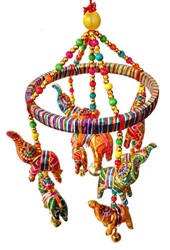 Rastogi Handicrafts Handmade Elephant Wall Roof Hanging Decorative Ornament Christmas Diwali Party Wedding Decorative Hanging