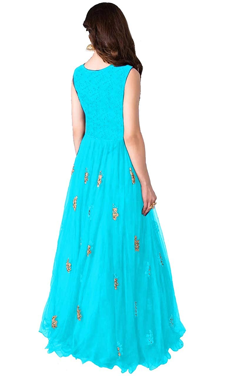 Women's Long Semi Stitched Anarkali Gown