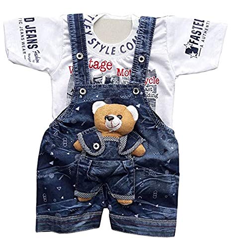 Baby boy & Baby Girl Teddy Bear Dungaree Set with Tshirt 0-1 Year || Baby Boy Dresses for 0-6 Months || Clothes for Baby boy and Girl