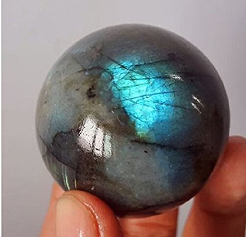 WholesaleGemShop 40 - 45 mm Spectrolite LABRADORITE Crystal Sphere Feldspar Natural Ball Mineral Stone Sphere - Madagascar