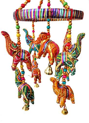 Rastogi Handicrafts Handmade Elephant Wall Roof Hanging Decorative Ornament Christmas Diwali Party Wedding Decorative Hanging