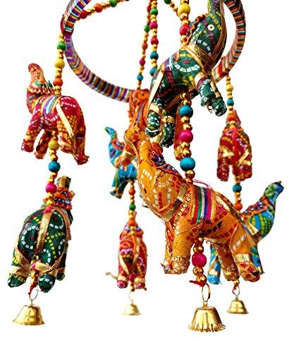 Rastogi Handicrafts Handmade Elephant Wall Roof Hanging Decorative Ornament Christmas Diwali Party Wedding Decorative Hanging