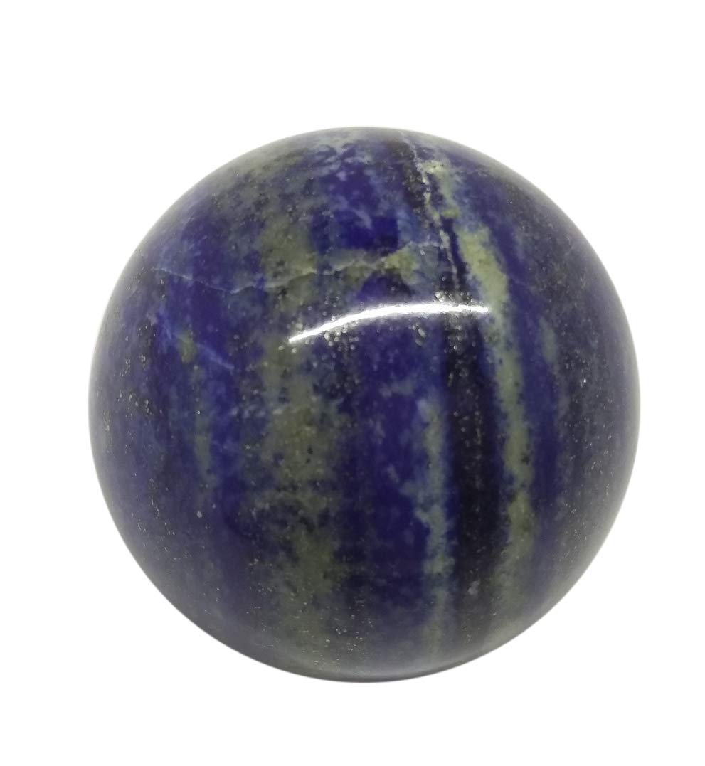 WholesaleGemShop Natural Lapis Lazuli 35-38 mm Ball Sphere Gemstone A+ Hand Carved Crystal Altar Healing Devotional Focus Spiritual Chakra Cleansing Metaphysical Gift Men Women