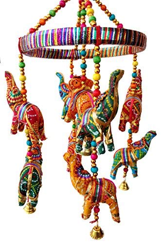 Rastogi Handicrafts Handmade Elephant Wall Roof Hanging Decorative Ornament Christmas Diwali Party Wedding Decorative Hanging