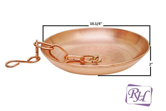 Rastogi Handicrafts Rain Chain Copper Basin Bowl for Rain Chain Pure Copper 1- Pack