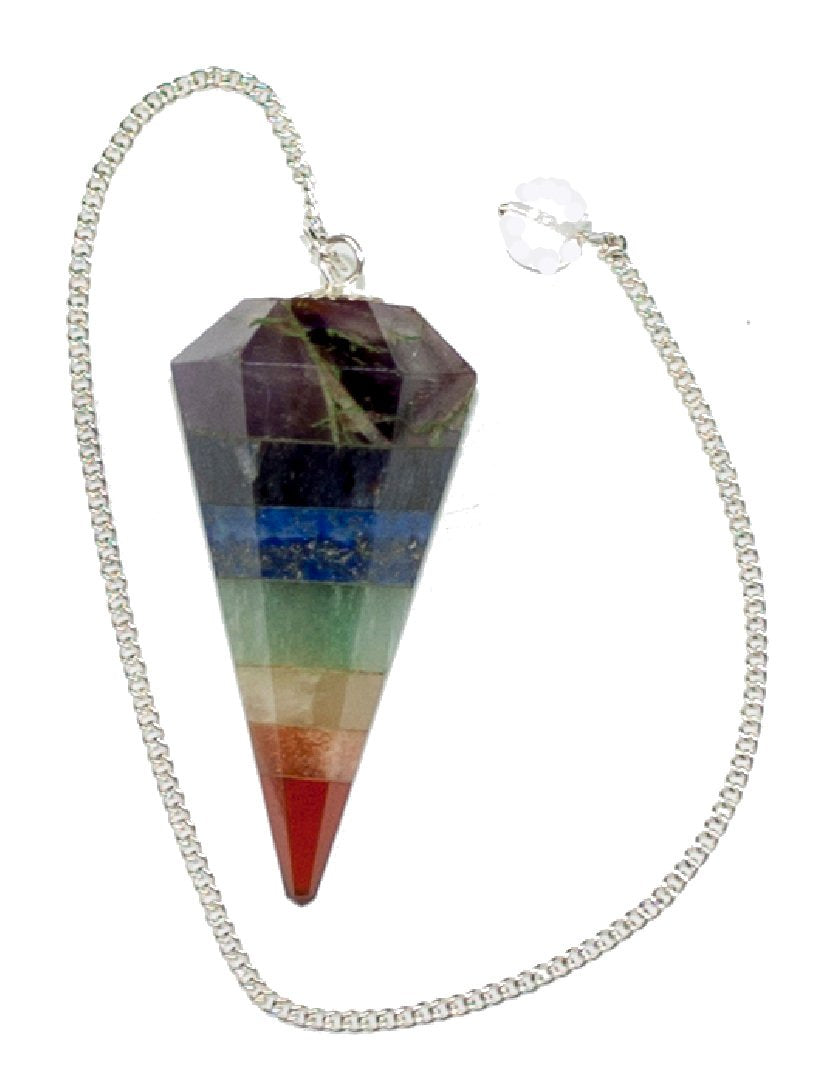 Chakra Stacked Layered Healing Heart Crystal Dowsing Divination Pendulum