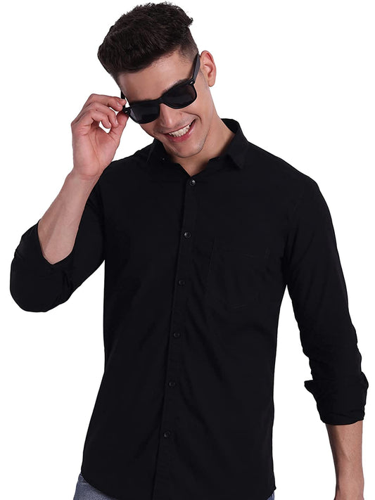 Solid Slim Fit Casual Shirt for Men