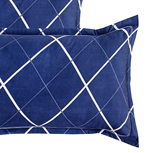 Cotton 180TC Pillow Cover, King, Blue, 2 Pieces, 18 inch x 28 inch