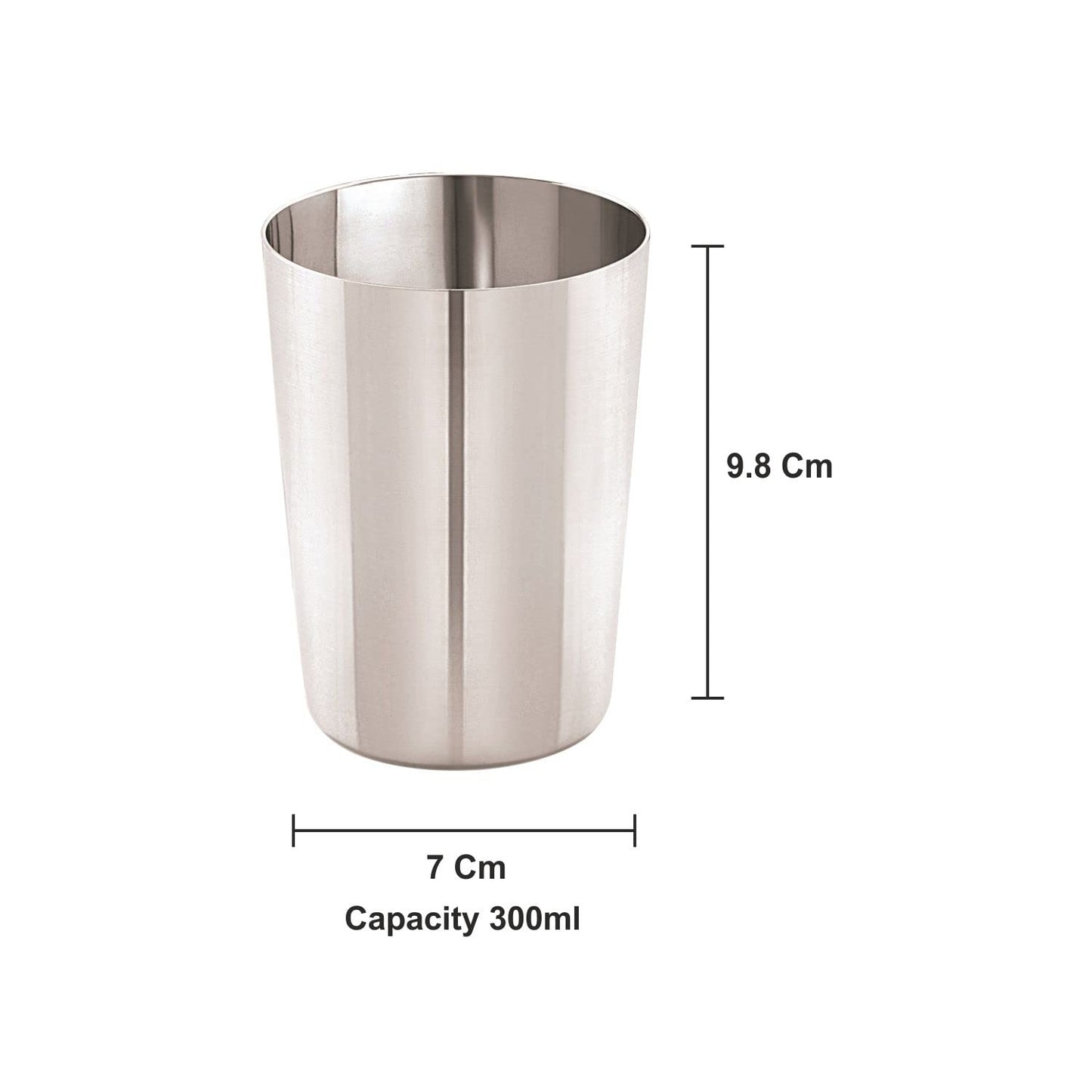 Stainless Steel Size No.7 22G PRM Glass Neelam, 300 ml, Silver