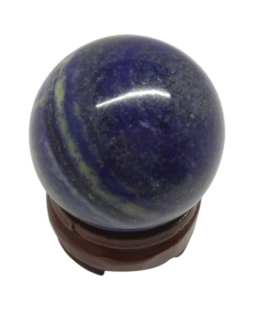 WholesaleGemShop Natural Lapis Lazuli 35-38 mm Ball Sphere Gemstone A+ Hand Carved Crystal Altar Healing Devotional Focus Spiritual Chakra Cleansing Metaphysical Gift Men Women