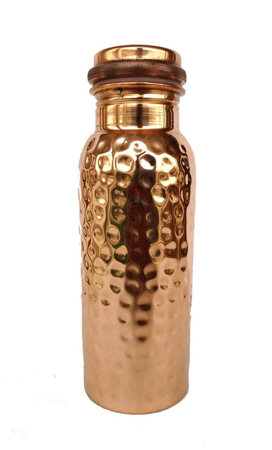 Rastogi Handicrafts Pure Copper Bottle Plain/Smooth/Shiny Bottle Capacity 16oz / 500 ml for Drinking Water Storage/Yoga Bottle