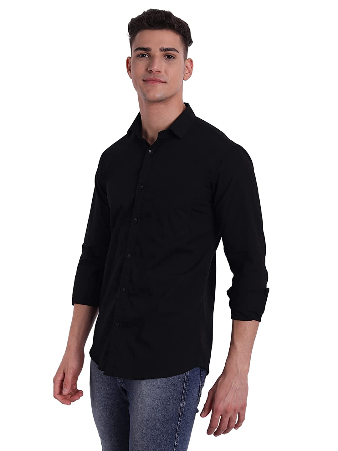 Solid Slim Fit Casual Shirt for Men