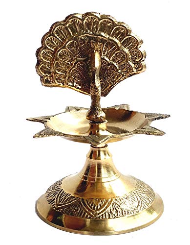 Rastogi Handicrafts Pure Brass Diya (Puja Lamp) Hindu Pooja Article,Diyas, Deepak Oil Lamp