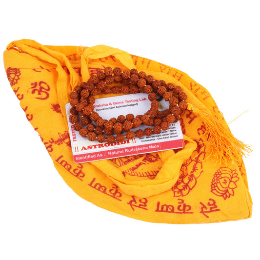 Astrodidi Rudraksha Mala With Lab Report and Gomukhi Bag