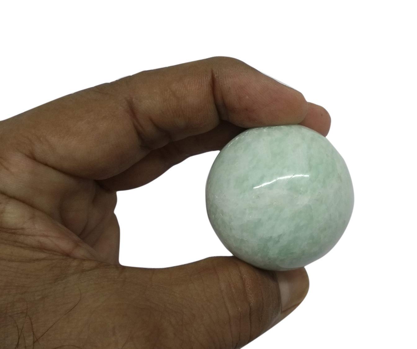 WholesaleGemShop Natural Amazonite 35-38 mm Ball Sphere Gemstone A+ Hand Carved Crystal Altar Healing Devotional Focus Spiritual Chakra Cleansing Metaphysical Gift Men Women