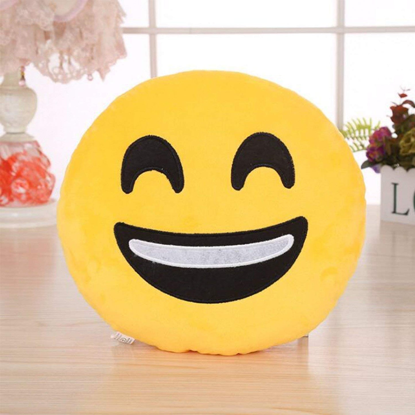 Smiley Thick Plush Pillow Round Cushion Pillow Stuffed /Gift for Kids/for Birthday Gift - WIDE SMILE