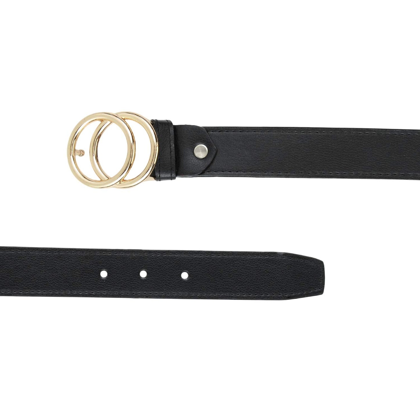 Women's Faux Leather Belt ( Black , Free Size )