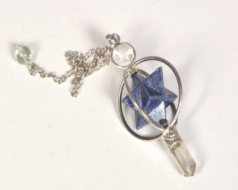 WholesaleGemShop Lapis Lapis Spinning Merkaba Pendulum Dowsing Healing Chakra Balancing Reiki AAA