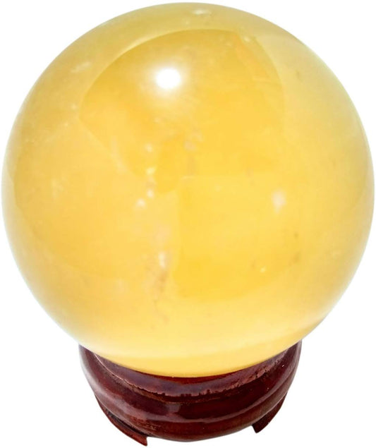 WholesaleGemShop 2.4" Honey Calcite Sphere Gift Reiki Energy Wellness Healing metaphysical