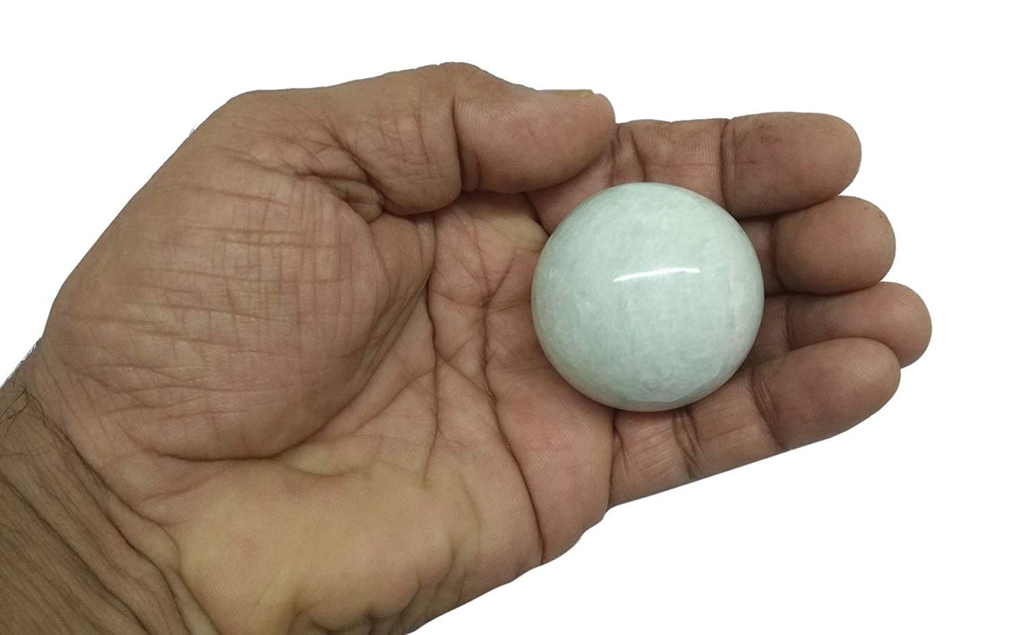 WholesaleGemShop Natural Amazonite 35-38 mm Ball Sphere Gemstone A+ Hand Carved Crystal Altar Healing Devotional Focus Spiritual Chakra Cleansing Metaphysical Gift Men Women