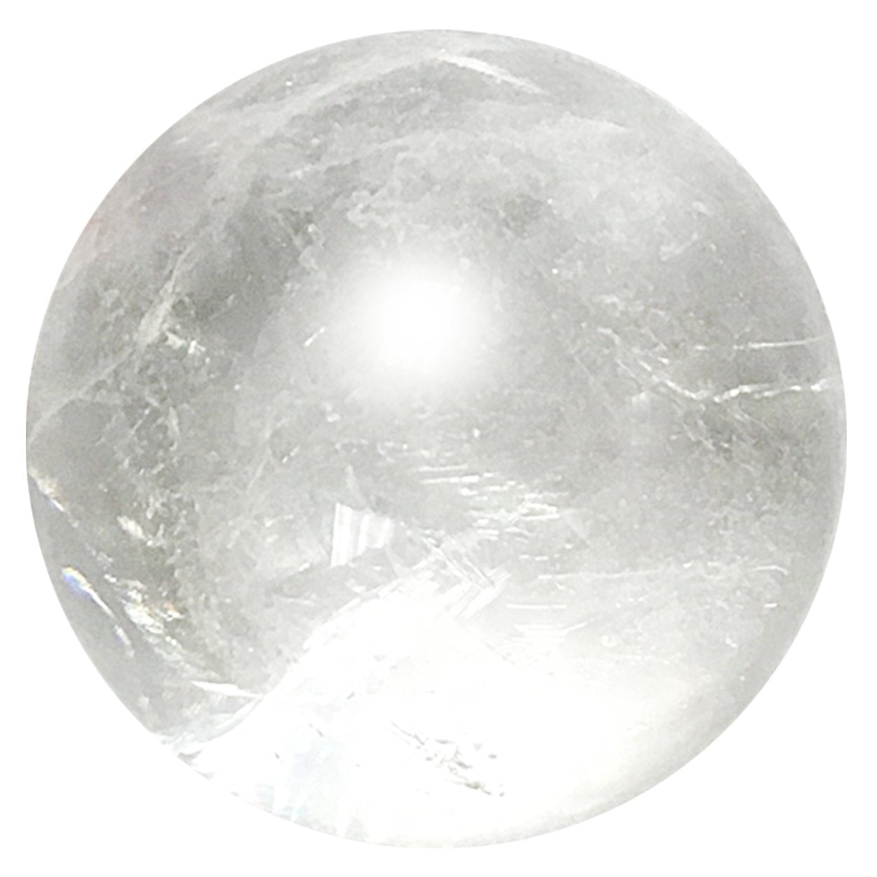 WholesaleGemShop - 30-35 mm Natural Clear Quartz Sphere Metaphysical Ball Crystal Healing From India