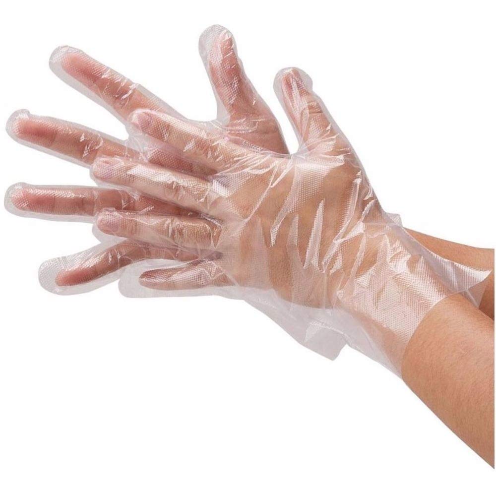 Disposable Transparent Clear Plastic Gloves Pack of 100 Pieces (50 Pair)