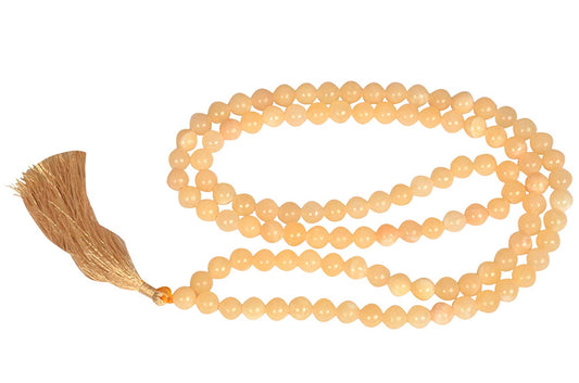 WholesaleGemShop Natural Yellow Calcite Mala with 108 Prayer Beads Perfect for Meditation Spiritual Jap Mala Prayer Mala Necklace