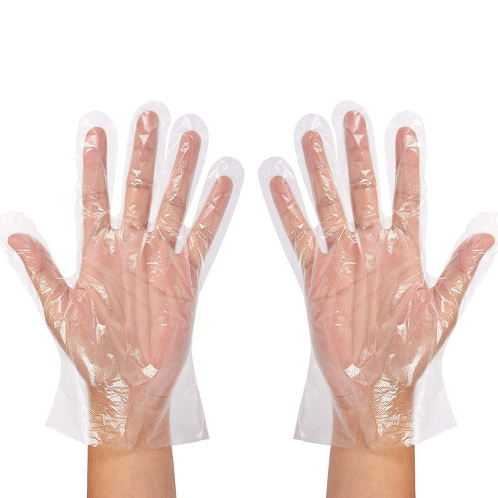 Disposable Transparent Clear Plastic Gloves Pack of 100 Pieces (50 Pair)